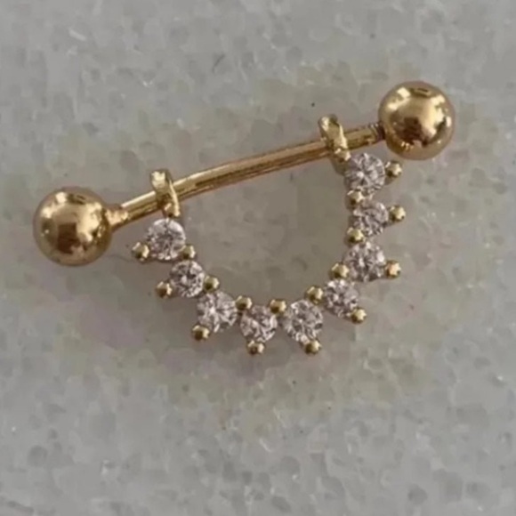 Modest Lu Jewelry - Crystal Micro-Inlaid U-Shaped Bar Cartilage Earring